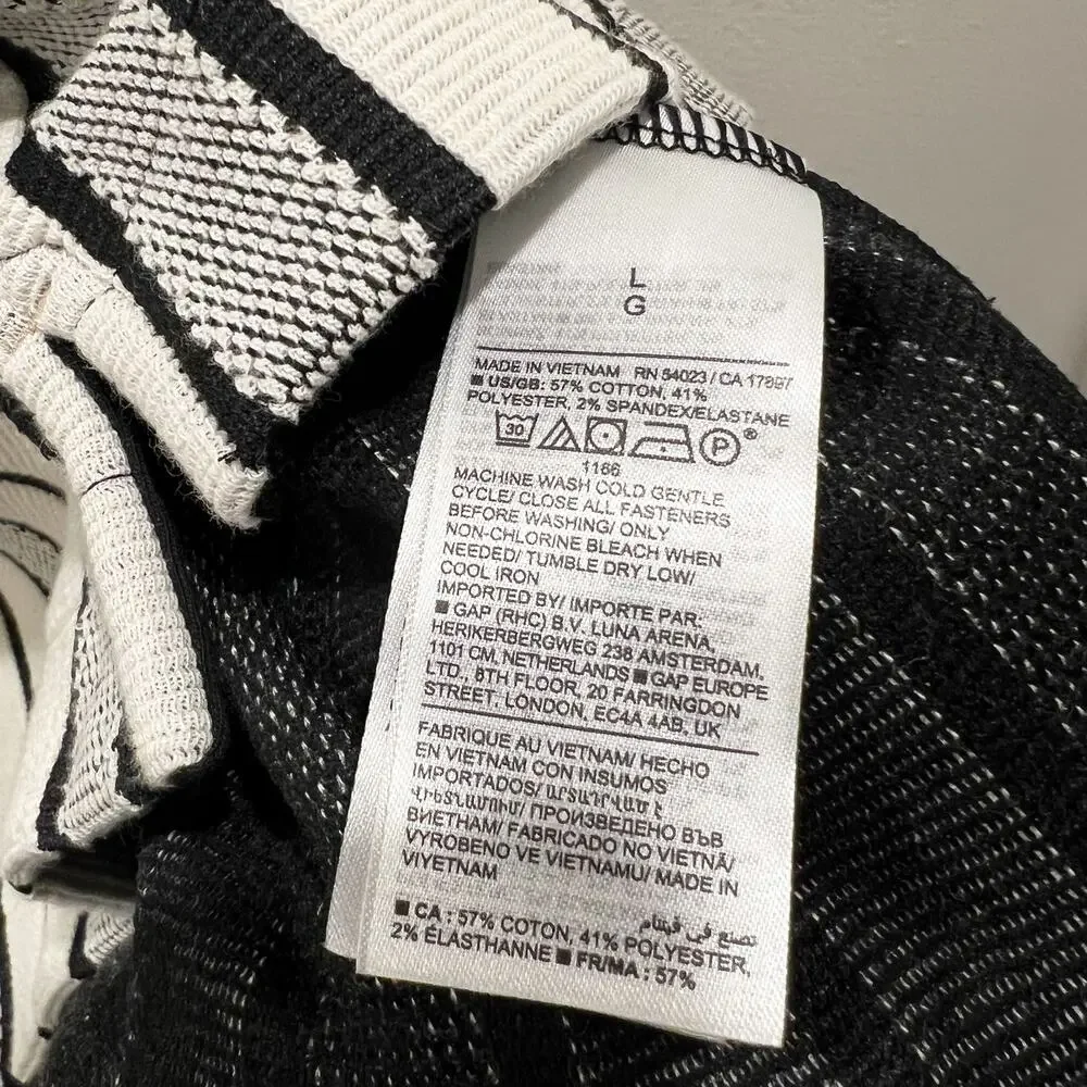 Banana Republic Baywood Jacquard Resort Shirt Mens Large Stripe Knit Camp Cabana